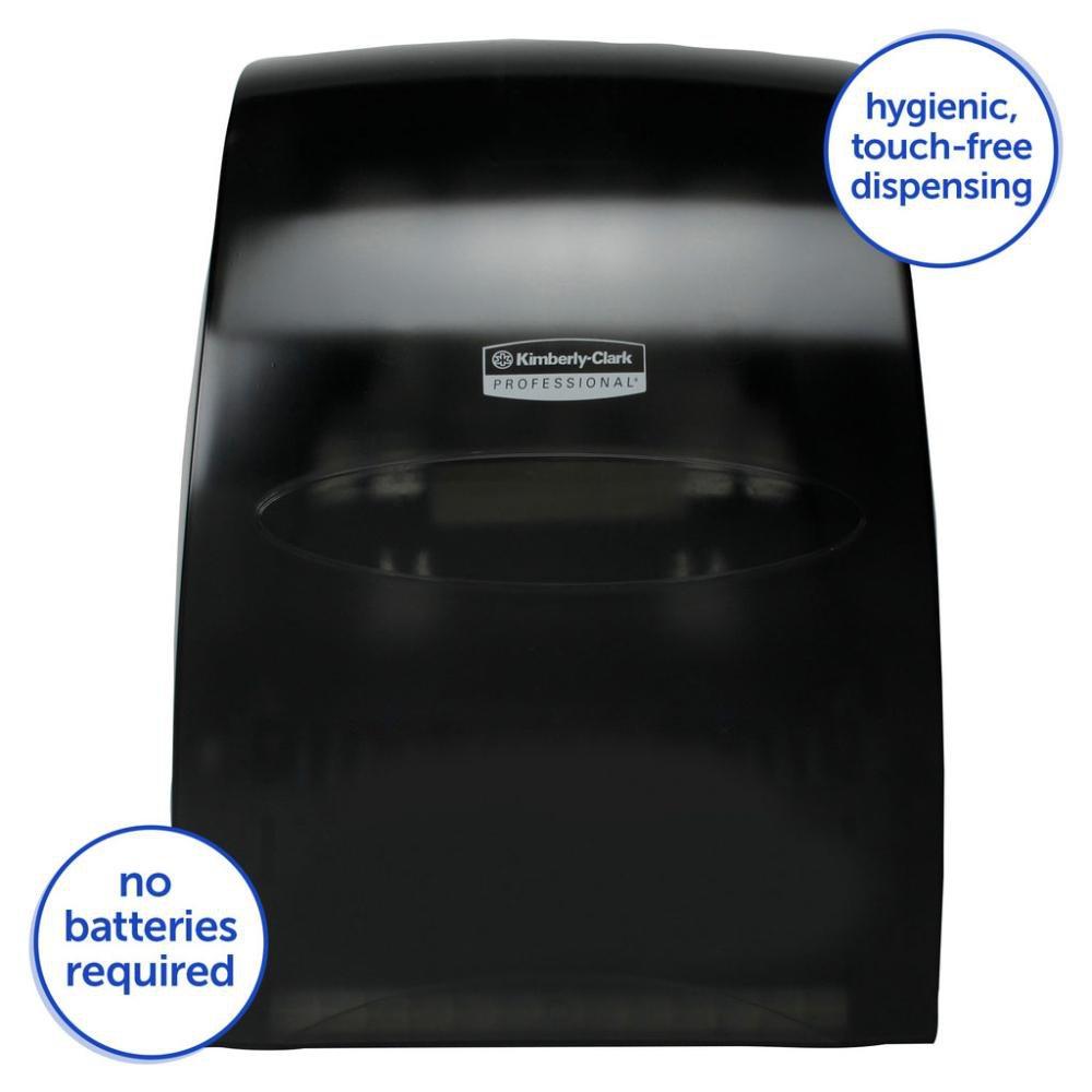 Kimberly Clark Sanitouch® Hands-Free Pull Dispensing Hard Roll Towel Dispenser in Smoke Grey
