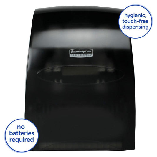 Kimberly Clark Sanitouch® Hands-Free Pull Dispensing Hard Roll Towel Dispenser in Smoke Grey