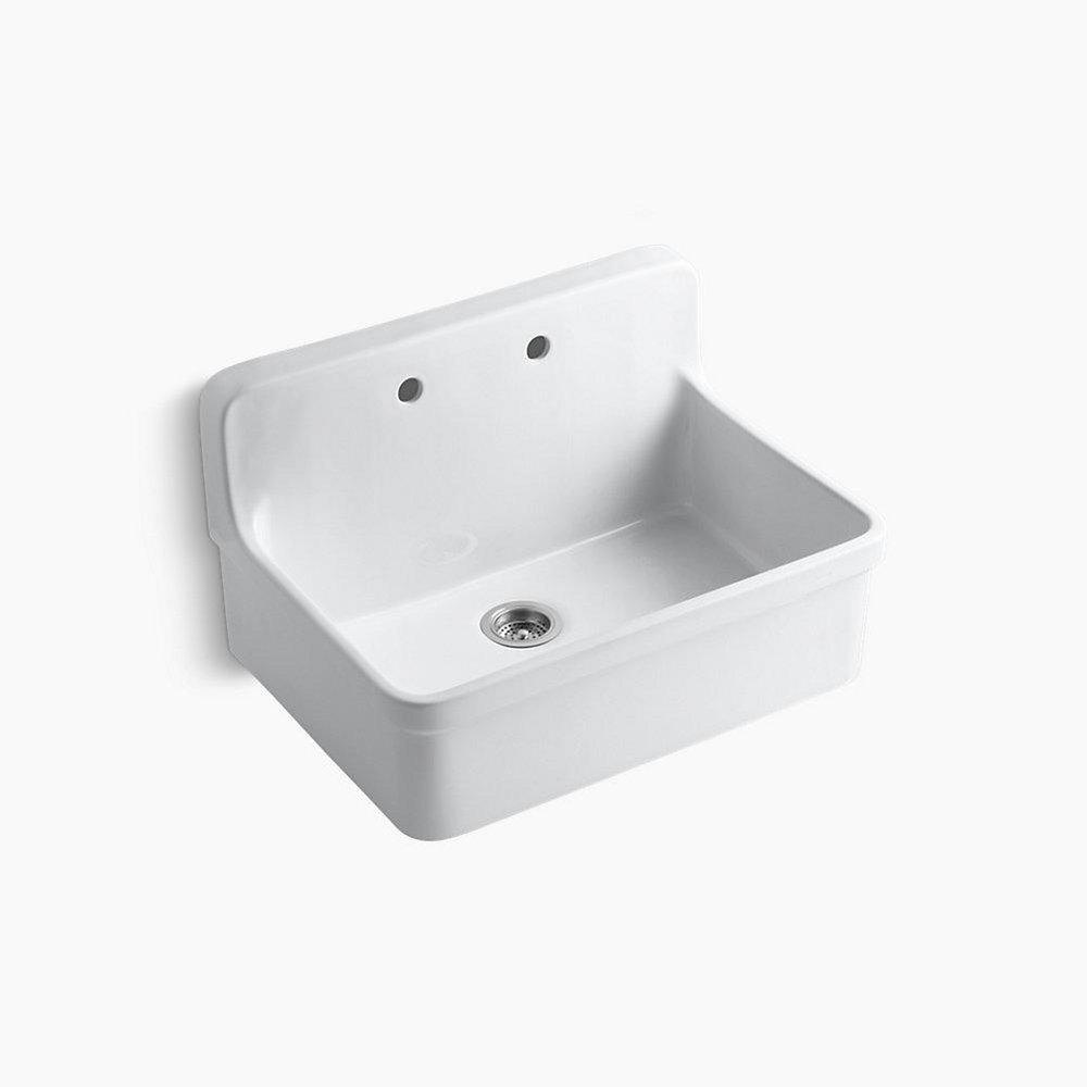 KOHLER Gilford™ 30 in. Drop-in Fireclay Single Bowl Kitchen Sink in White