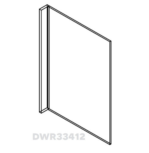 AW-DWR33412 ( (AW-GW-TW-PW) Dishwasher Panel with 3" return 24"Wx1/2"Dx34.5H )