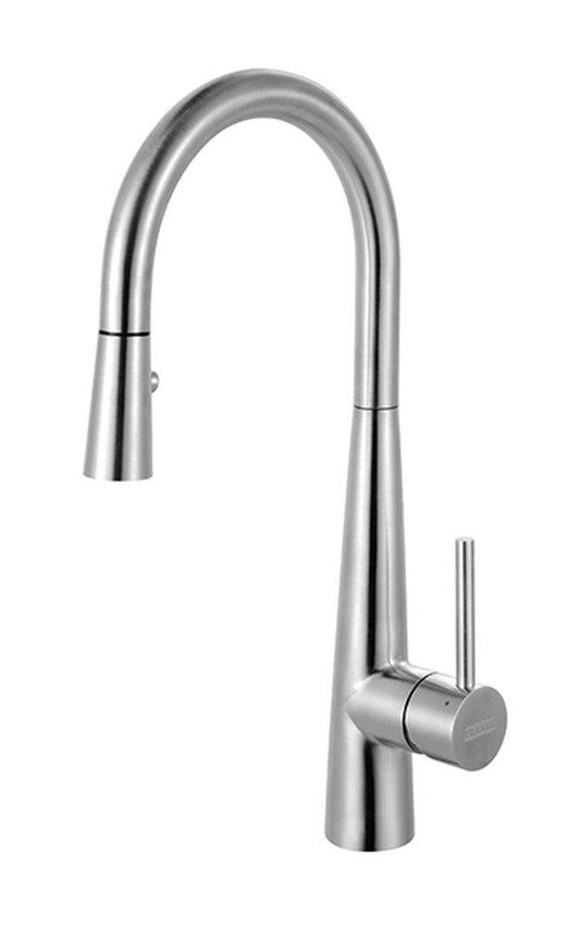 Franke Steel Single Handle Pull Down Kitchen Faucet in Stainless Steel