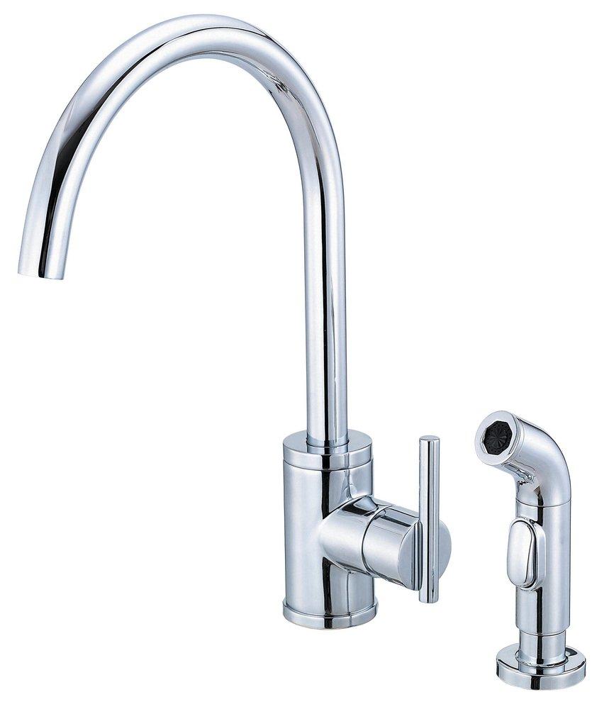 Gerber Plumbing Parma™ Single Handle Kitchen Faucet with Side Spray in Polished Chrome
