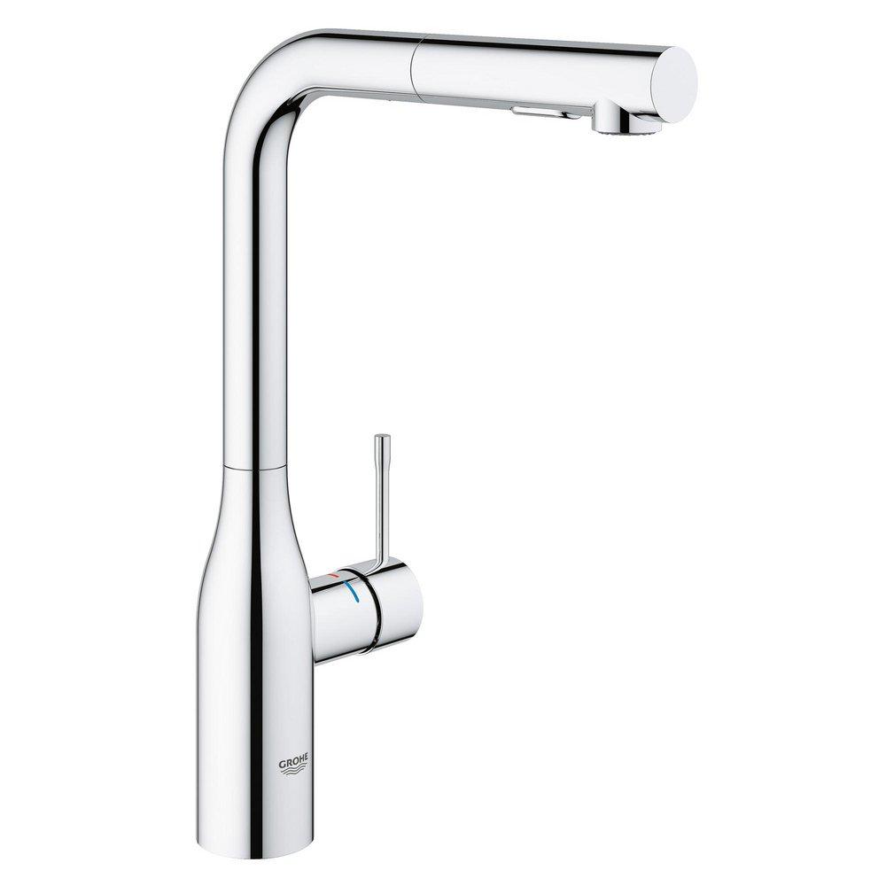 GROHE Essence Single Handle Pull Down Kitchen Faucet in StarLight Chrome