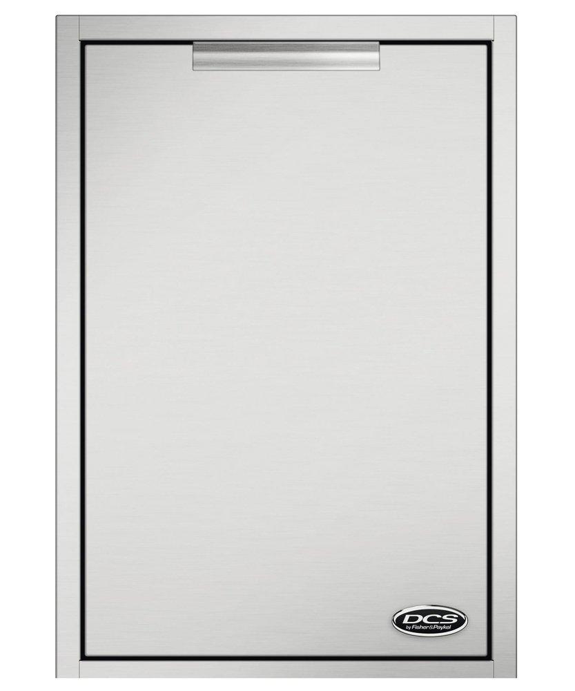 Outdoor Trash and Recycle Bin in Brushed Stainless Steel