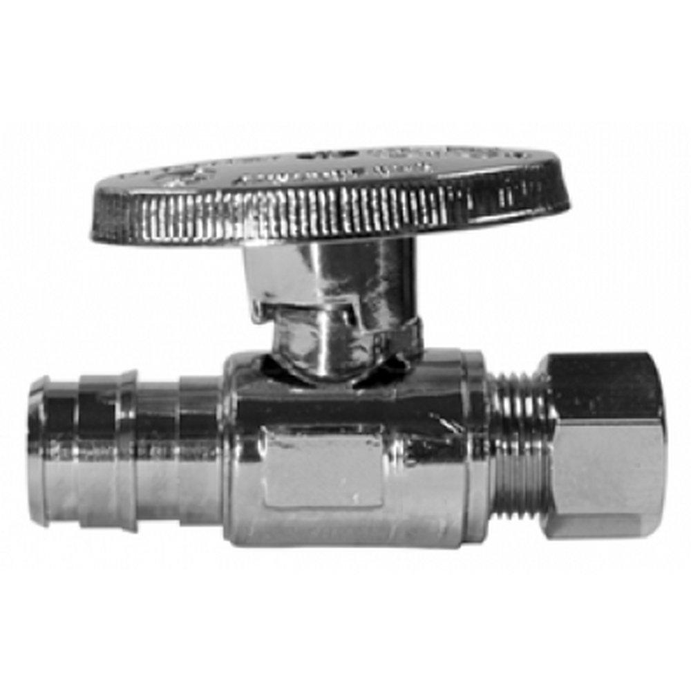 A.Y. McDonald 72080P 1/2 in x 3/8 in Oval Handle Straight Supply Stop Valve in Polished Chrome