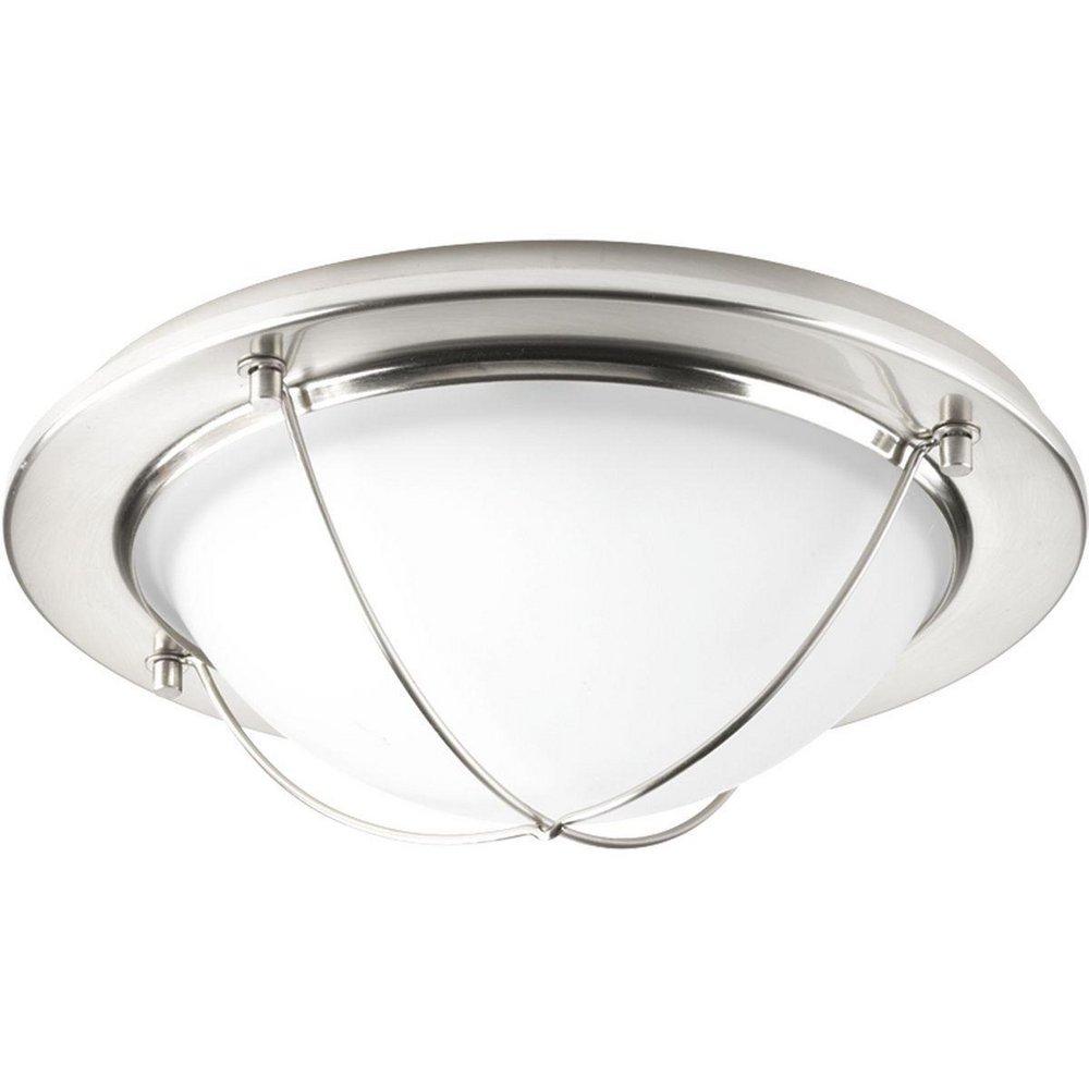 Progress Lighting Portal 11 in. 17W 120V 3000 Kelvin 1211 Lumens LED Flush Mount Ceiling Fixture in Brushed Nickel