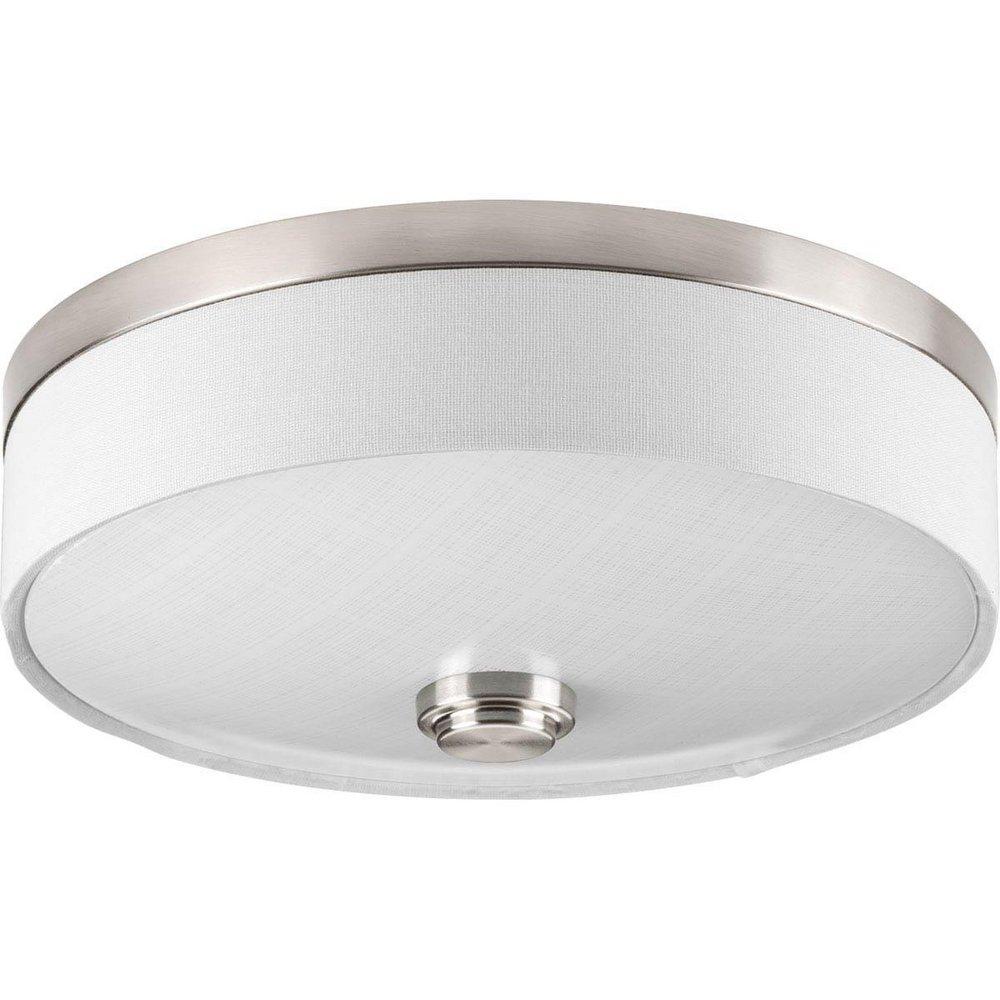 Progress Lighting Weaver 17W 1-Light LED Flushmount Ceiling Fixture in Brushed Nickel