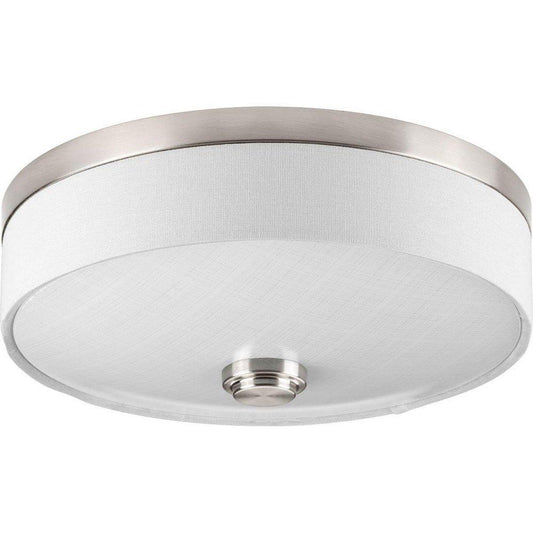 Progress Lighting Weaver 17W 1-Light LED Flushmount Ceiling Fixture in Brushed Nickel