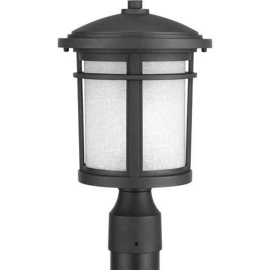 Progress Lighting Wish 9W 1-Light Post Mount Lantern in Black