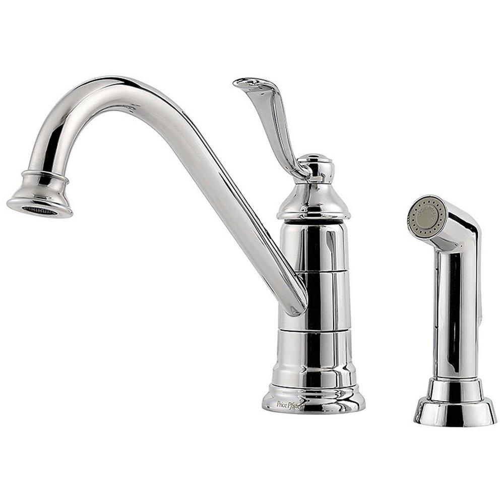 Pfister Portland™ Single Handle Kitchen Faucet with Side Spray in Polished Chrome