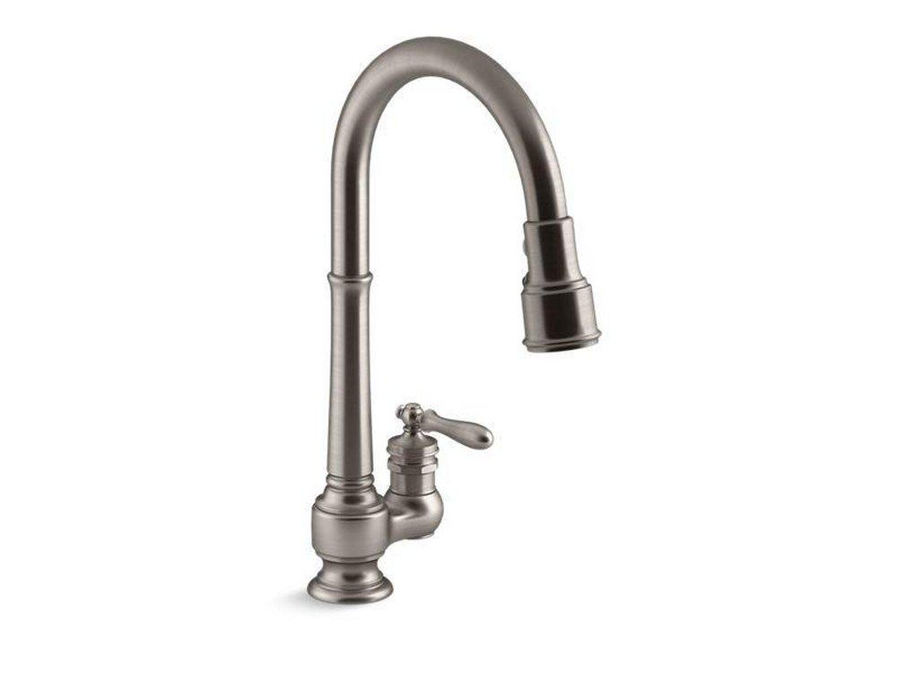 KOHLER Artifacts® Single Handle Pull Down Kitchen Faucet in Vibrant® Stainless