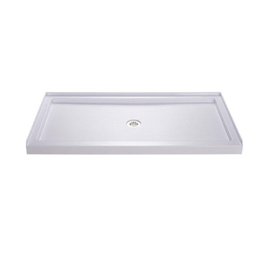 DreamLine SlimLine 60 in. x 36 in. Shower Base with Center Drain in White