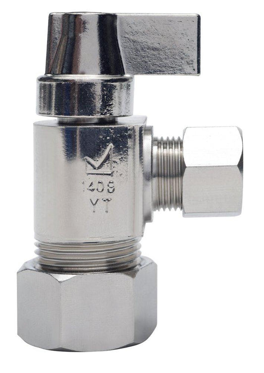 Sioux Chief 130 Series 5/8 x 3/8 in. Compression Lever Angle Supply Stop Valve in Polished Chrome