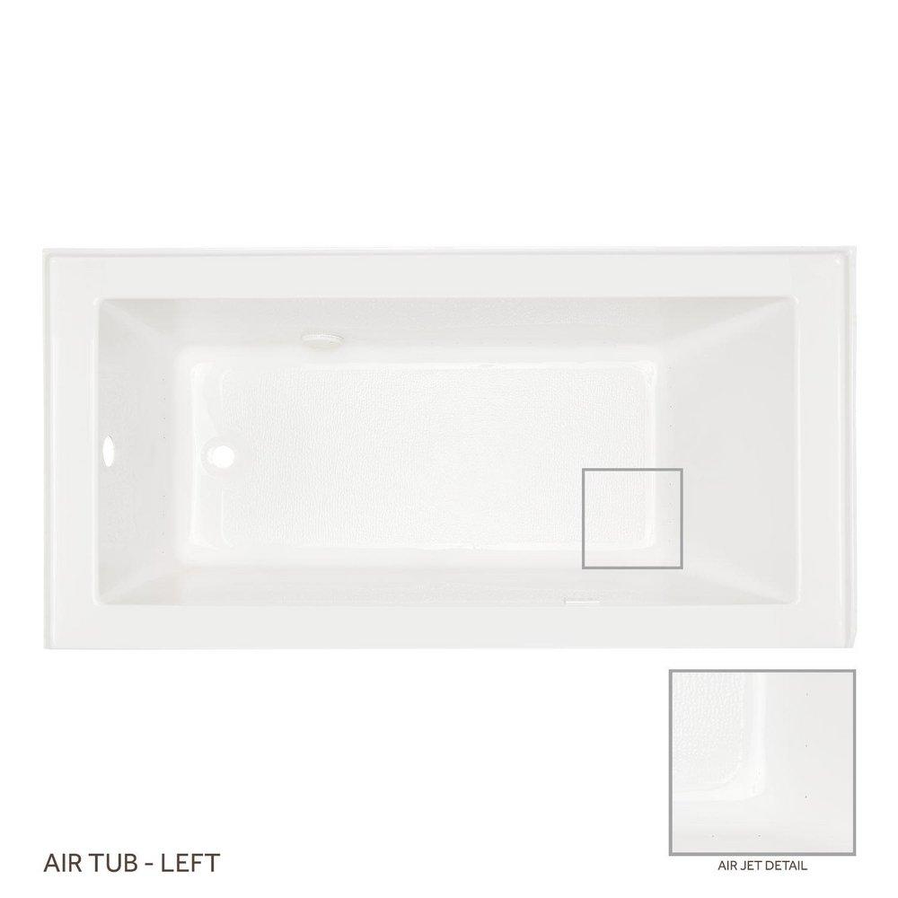 Signature Hardware Sitka 60 in. x 30 in. Whirlpool Alcove Bathtub with Left Drain in White