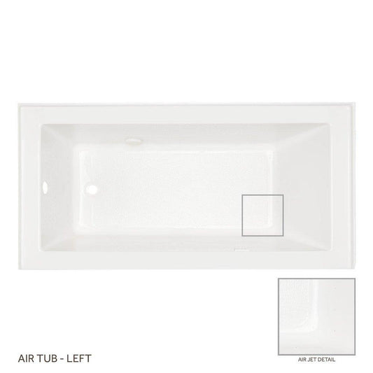 Signature Hardware Sitka 60 in. x 30 in. Whirlpool Alcove Bathtub with Left Drain in White