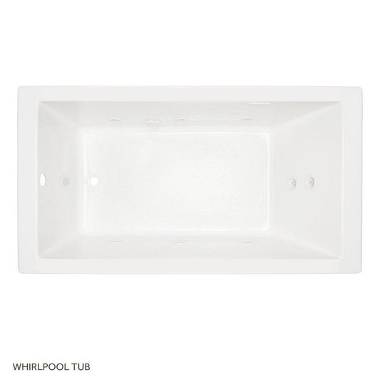 Signature Hardware Sitka 66 x 36 in. Whirlpool Drop-In Bathtub with End Drain in White