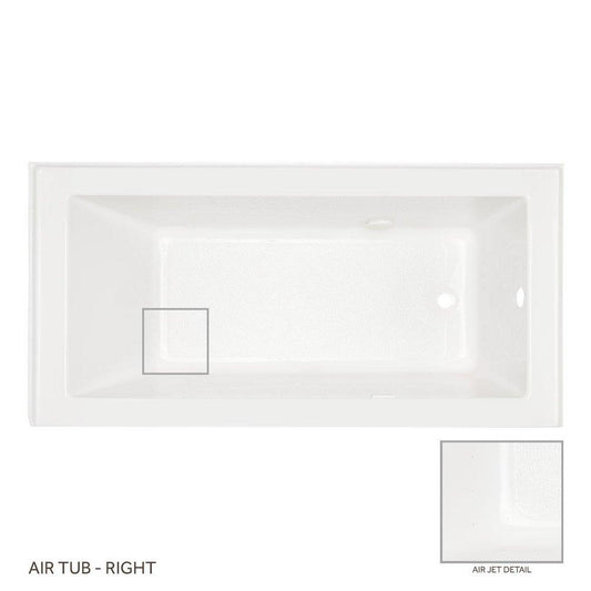 Signature Hardware Sitka 60 in. x 30 in. Whirlpool Alcove Bathtub with Right Drain in White