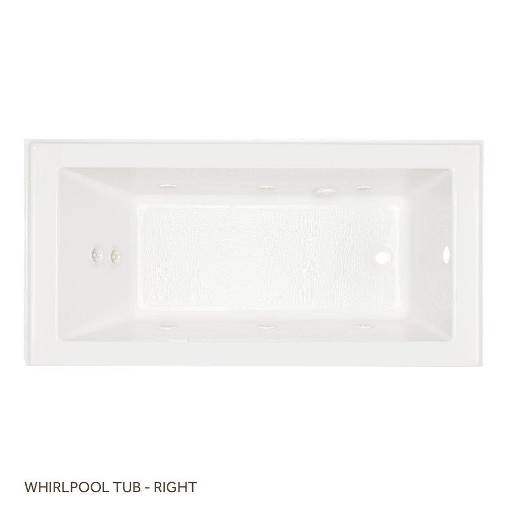 Signature Hardware Sitka 60 in. x 32 in. Whirlpool Alcove Bathtub with Right Drain in White