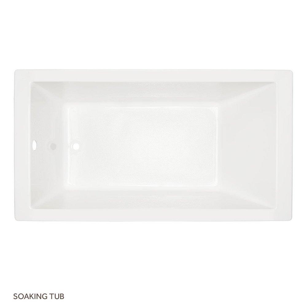 Signature Hardware Sitka 60 x 32 in. Soaker Drop-In Bathtub with End Drain in White