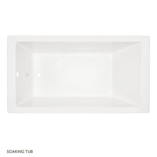 Signature Hardware Sitka 60 x 32 in. Soaker Drop-In Bathtub with End Drain in White