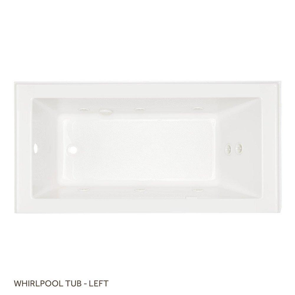 Signature Hardware Sitka 60 in. x 32 in. Whirlpool Alcove Bathtub with Left Drain in White