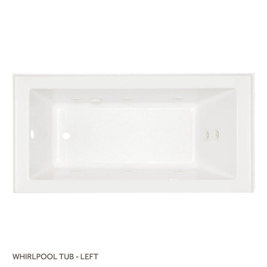 Signature Hardware Sitka 60 in. x 32 in. Whirlpool Alcove Bathtub with Left Drain in White