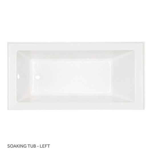 Signature Hardware Sitka 60 in. x 32 in. Soaker Alcove Bathtub with Left Drain in White