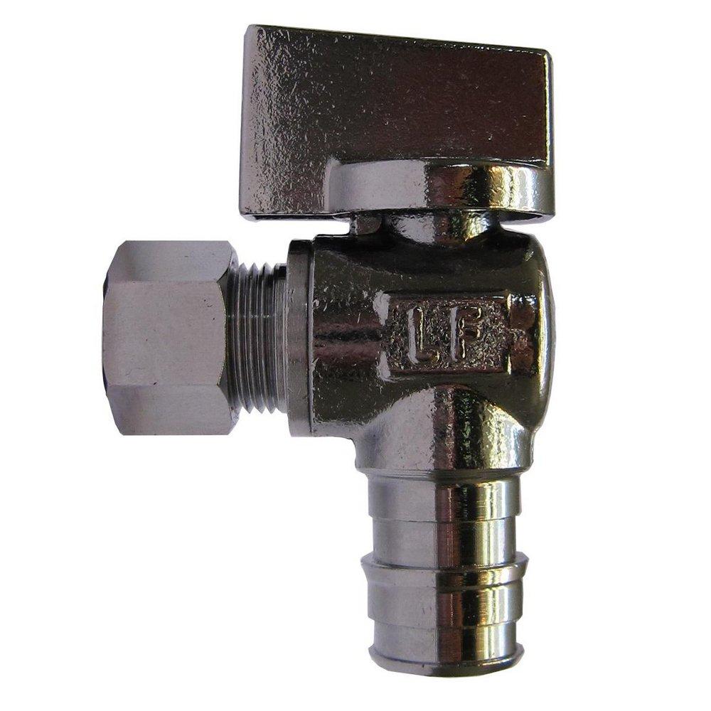 1/2 x 3/8 in. F1960 x OD Tube Knob Angle Supply Stop Valve in Chrome Plated