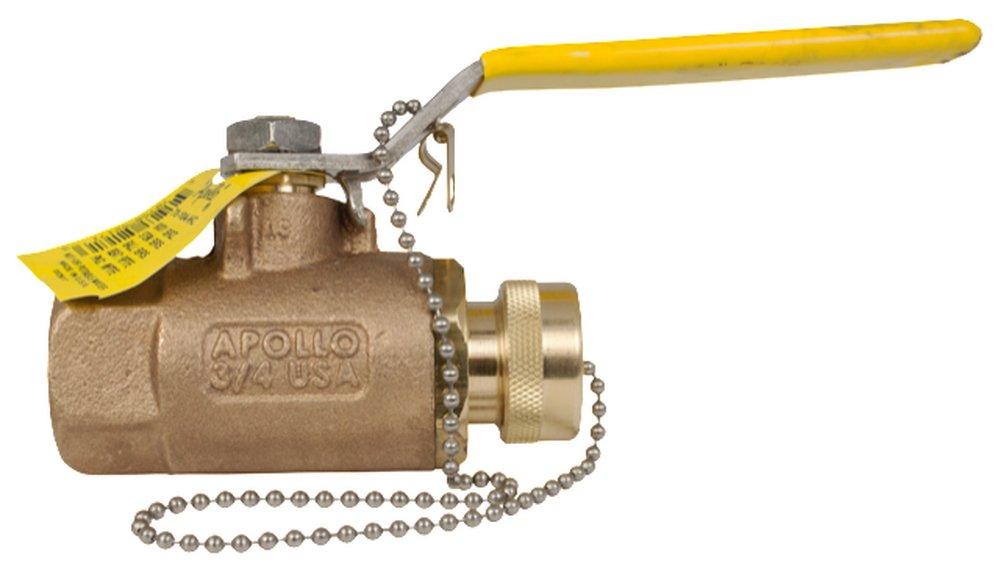 Apollo Valves 70-100 Series 1/2 x 3/4 in. Bronze Full Port FNPT x GHT 600# Ball Valve