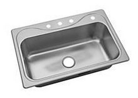 Sterling Southhaven® 33 in. Drop-in Stainless Steel Single Bowl Kitchen Sink in Luster Stainless Steel