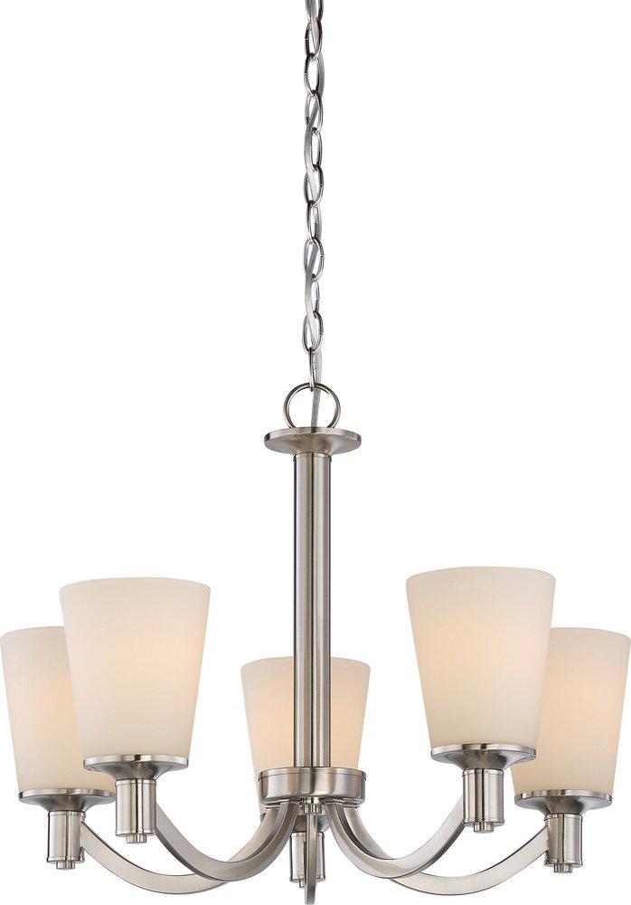 NUVO Laguna 100W 5-Light Medium E-26 Incandescent Chandelier in Brushed Nickel