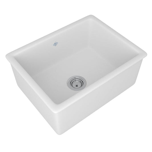 Shaws Original 23-7/16 in. Dual Mount Fireclay Single Bowl Kitchen Sink in White
