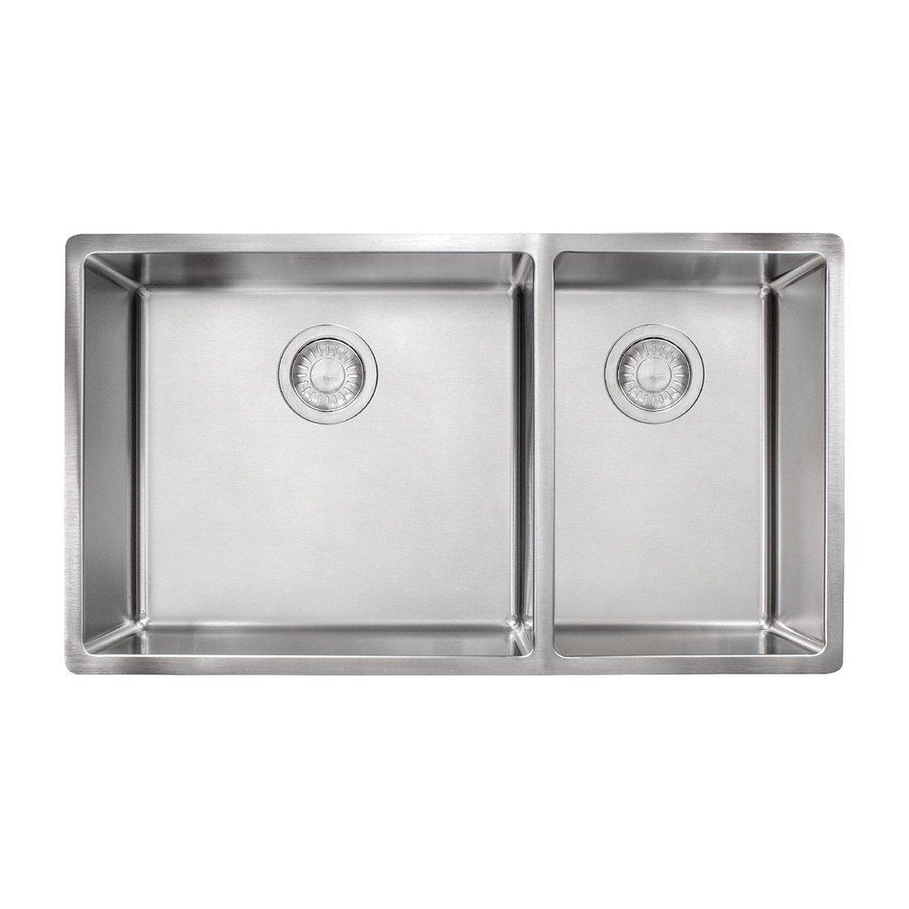 Franke Cube 31-9/16 in. Undermount Stainless Steel Double Bowl Kitchen Sink