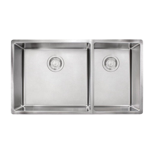 Franke Cube 31-9/16 in. Undermount Stainless Steel Double Bowl Kitchen Sink