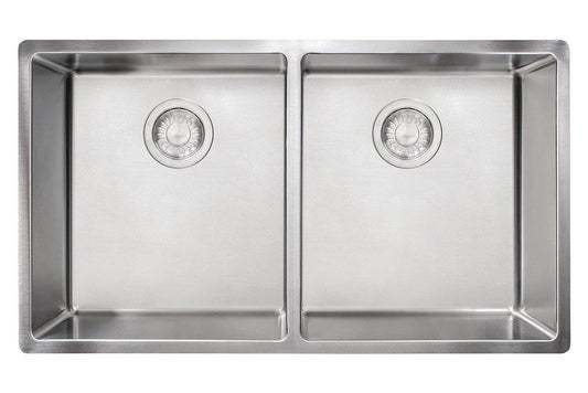 Franke Cube 31-1/2 in. Undermount Stainless Steel Double Bowl Kitchen Sink in Satin Stainless Steel