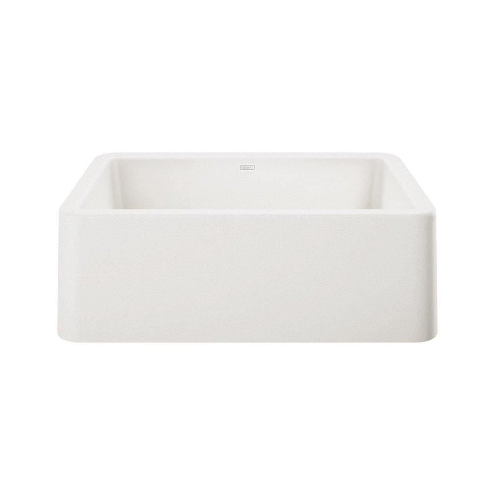 BLANCO Ikon 30 in. Farmhouse Silgranit Single Bowl Kitchen Sink in White