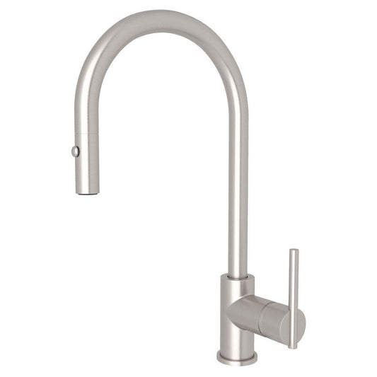 ROHL® Pirellone Single Handle Pull Down Kitchen Faucet in Satin Nickel