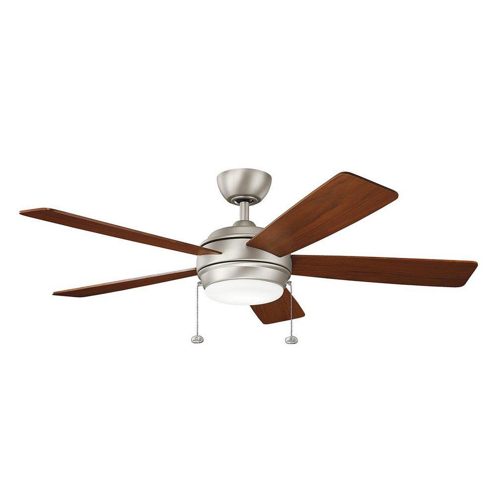 Kichler Lighting Starkk™ 53W 5-Blade Ceiling Fan with 52 in. Blade Span and 1-Light in Brushed Nickel