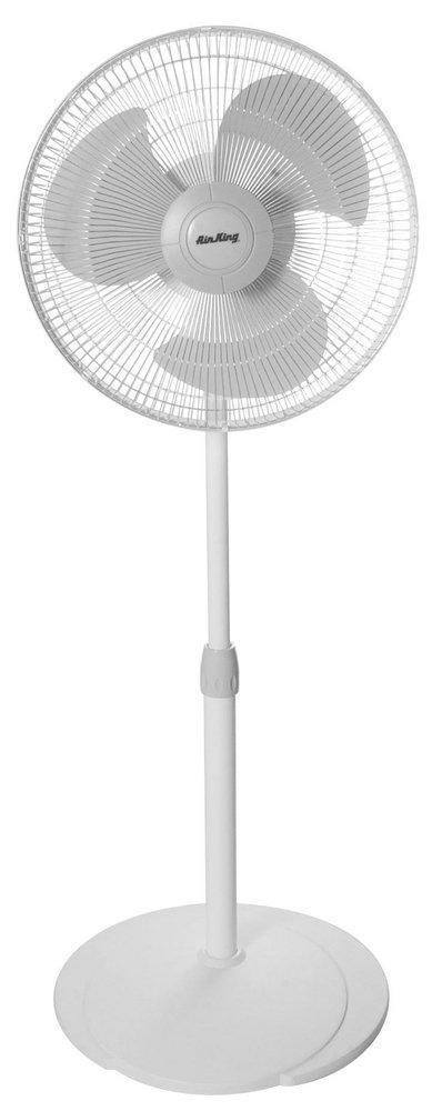 Air King America Inc Commercial Grade 16 in. 3-speed Polypropylene Oscillating Pedestal Fan in Grey