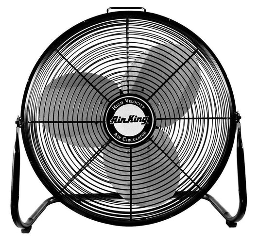 Air King America Inc Industrial 14 in. 3-Blade Floor Mount Pivoting Fan in Black