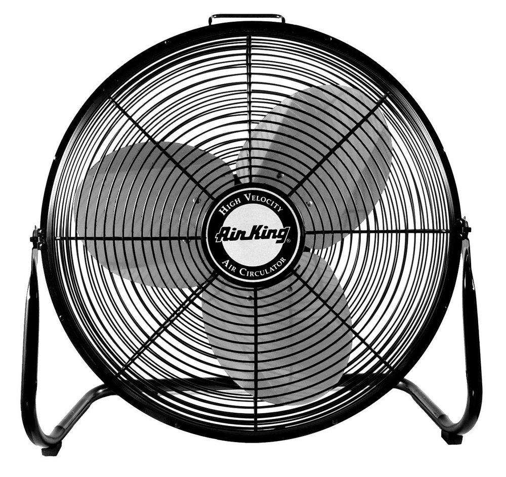 12 in. 3-Blade Floor Mount Pivoting Fan in Black