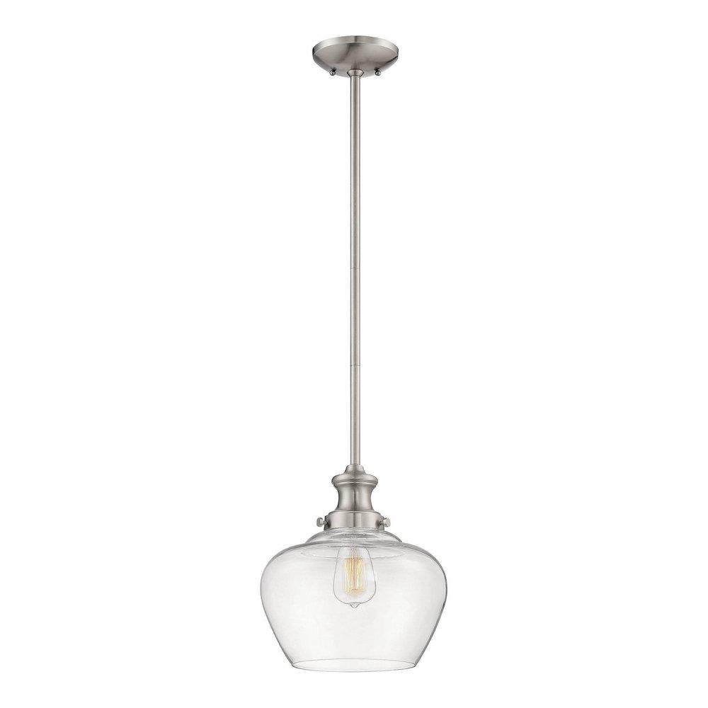 1-Light Pendant Light in Brushed Nickel