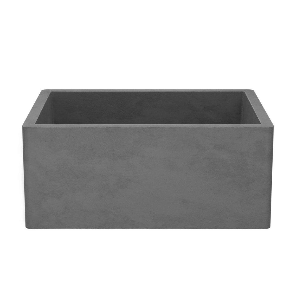 Native Trails NativeStone® 24 in. Undermount Farmhouse Concrete Single Bowl Kitchen Sink in Slate