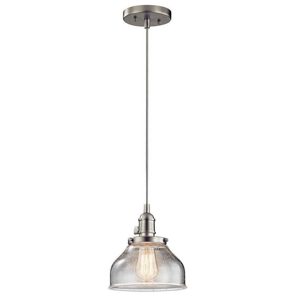Kichler Lighting Avery™ 100W 1-Light Medium E-26 Base Incandescent Pendant in Brushed Nickel
