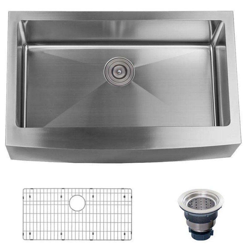 Miseno 500s Series 32-7/8 in. Undermount Farmhouse Stainless Steel Single Bowl Kitchen Sink