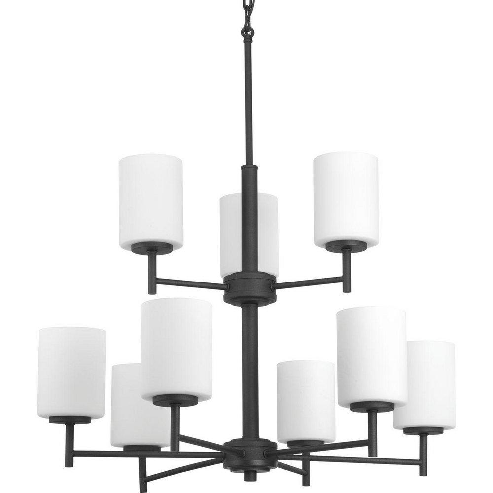 Progress Lighting Replay 25-1/2 in. 900W 9-Light Medium E-26 Incandescent Chandelier in Black