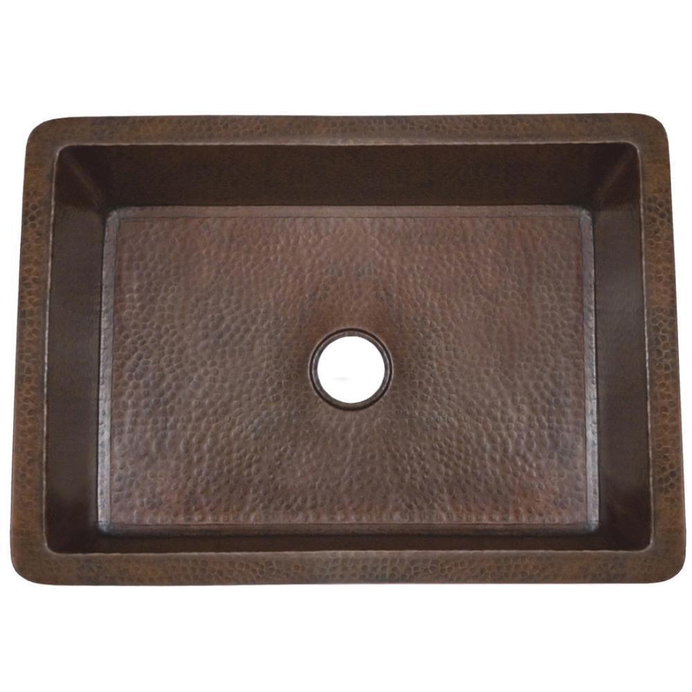 Native Trails Cocina 30 30 x 18-1/2 in. No Hole Copper Single Bowl Undermount Kitchen Sink in Antique Copper