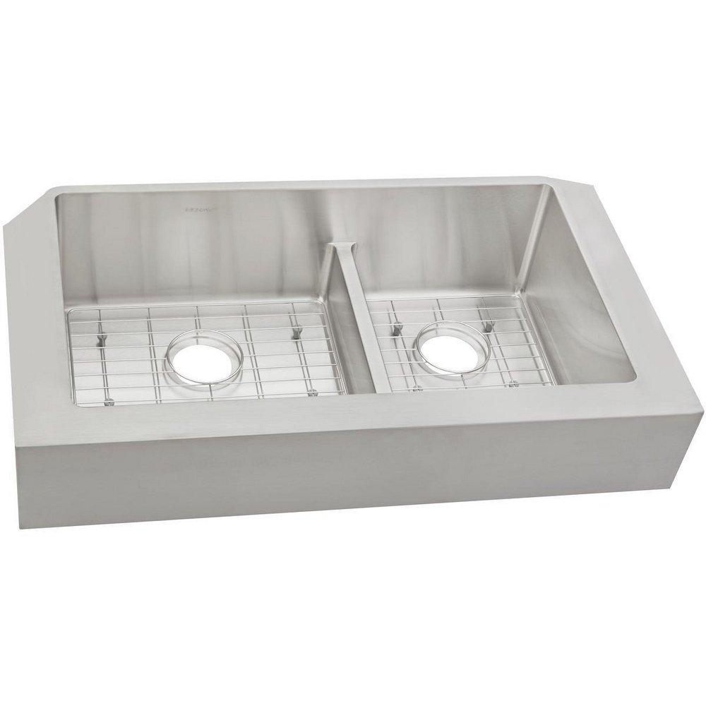 Elkay Crosstown® 31-1/2 in. Farmhouse Stainless Steel Double Bowl Kitchen Sink in Polished Satin