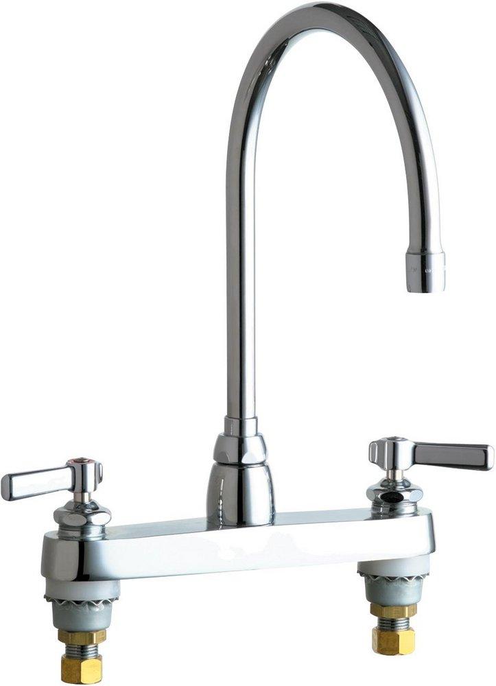 Chicago Faucets 1100 Series Two Handle Kitchen Faucet in Polished Chrome