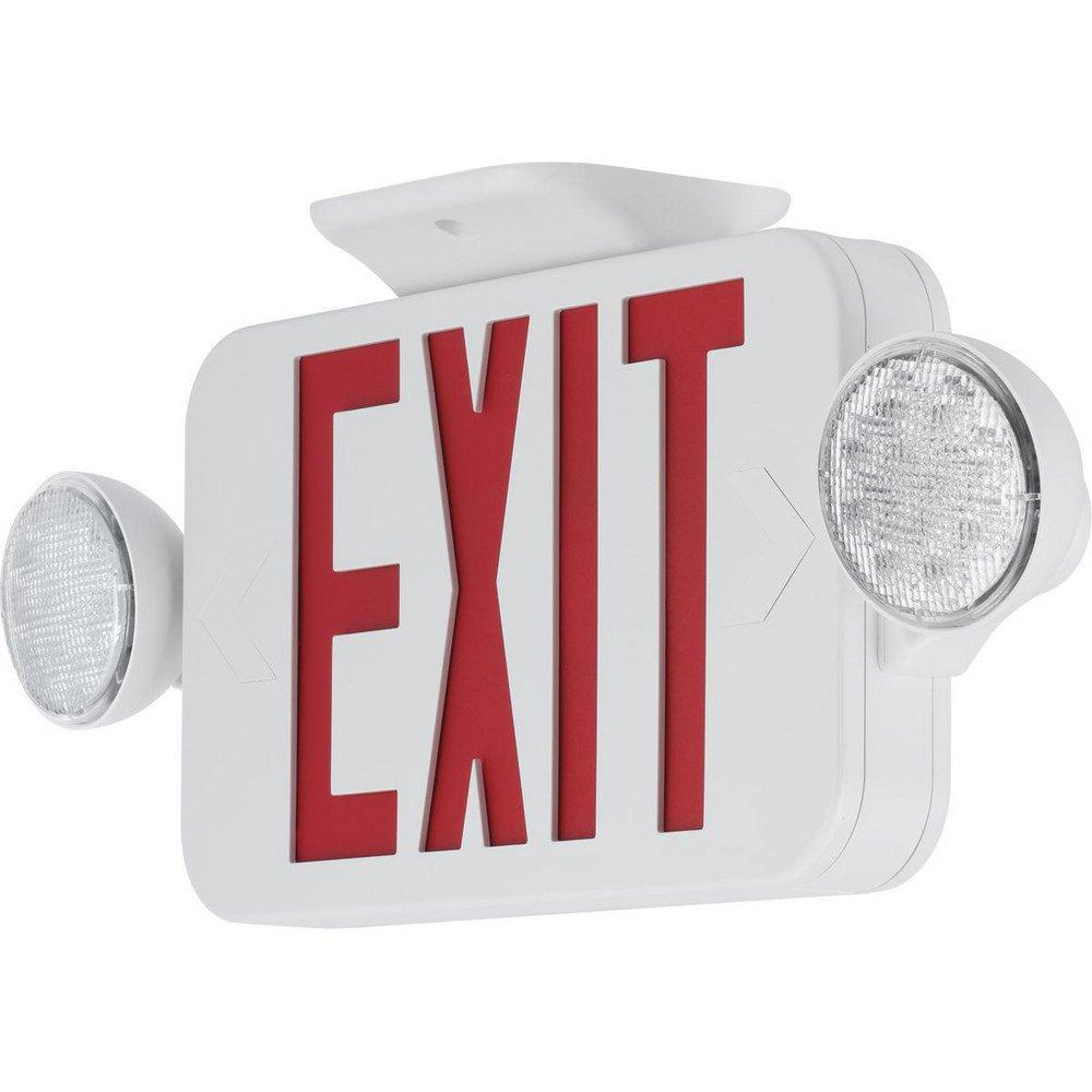 Progress Lighting LED Combination Battery Back Up LED Exit/Emergency Combo Light Red Letters